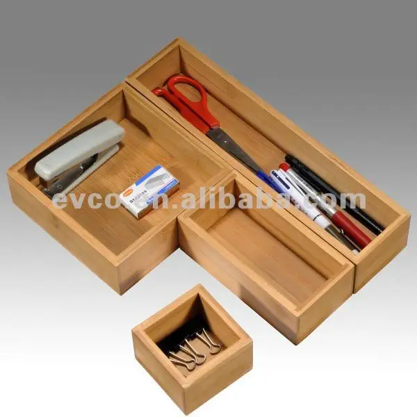 Natural Bamboo Modular Drawer Organizer Set Buy Drawer Organizer