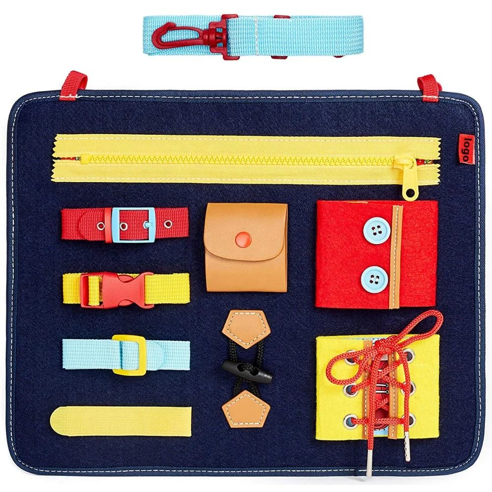 Educational Learning Toys Felt Busy Board For Toddlers Learn To Dress