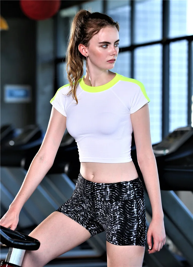 Gym T shirt Compression Tights Women's Sport T-shirt Dry Quick Running Short Sleeve T-shirts Fitness Women Clothes Tees & tops