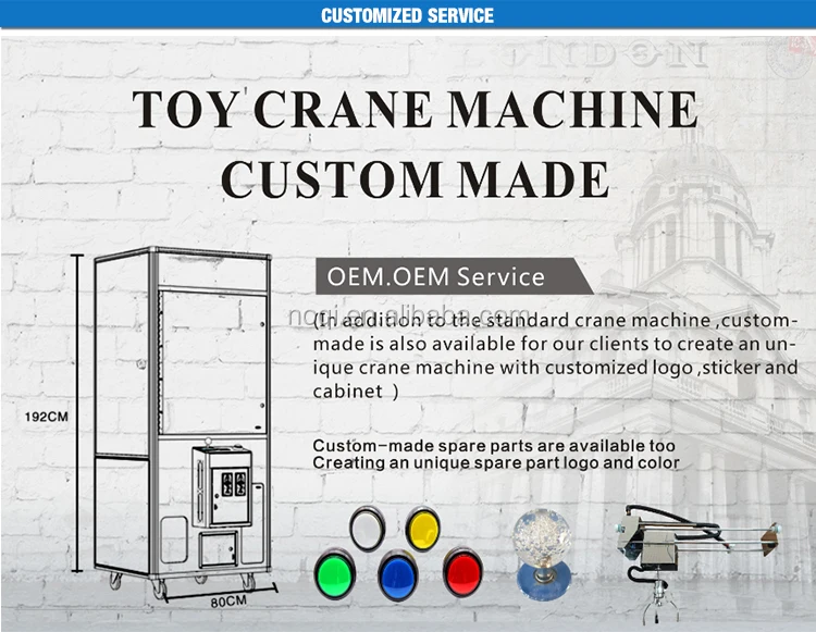 Standard Size Catch Toy Machine Coin Operated Games Claw Crane Machine