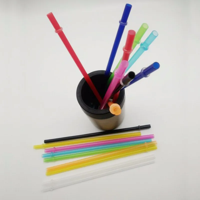 Clear Solid Colors Plastic Acrylic Straw With Ring,Bpa Free Reusable