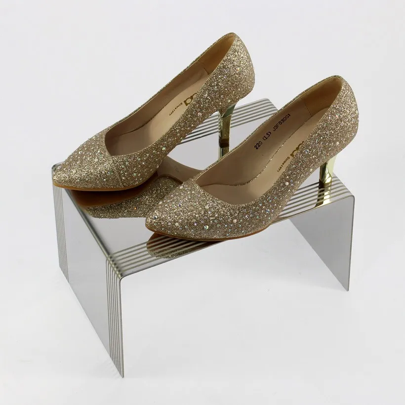 Simple Design Shoe Display Ideas Case U Shape Stainless Steel Shoe