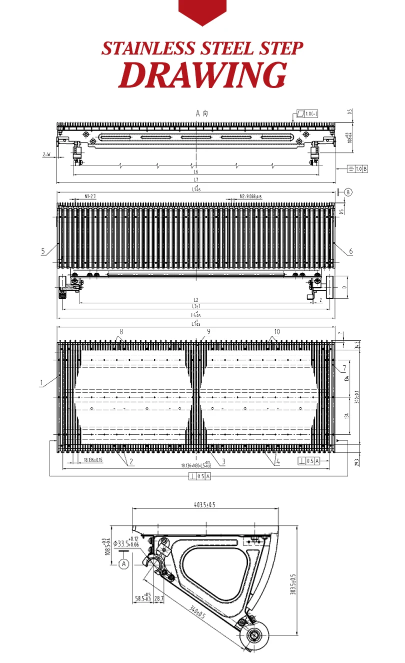600mm Black Escalator Aluminum Step Without Demarcation