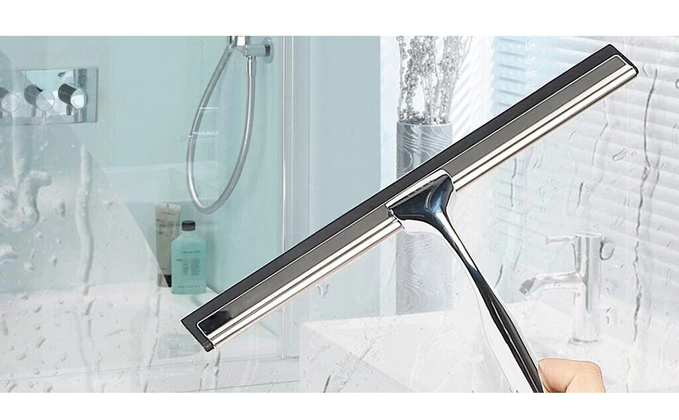 Honvey Squeegee Mirror Wiper With Hook,Stainless Steel,Perfect For