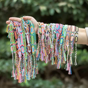 More Than 30 Kinds Colors Cotton Handmade Woven Bracelet Customized More Than 30 Kinds Colors Cotton Handmade Woven Bracelet Customized Oem Braided Colorful Friendship