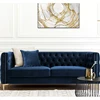 Modern back button design velvet fabrics factory direct sale sofa set