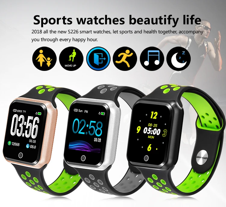 S226 smart watches IP67 Waterproof 30 meters waterproof 15 days long standby Heart rate Blood pressure Smartwatch