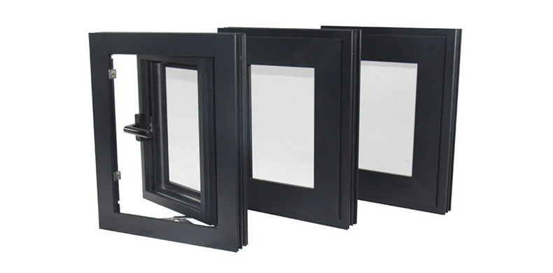 Factory supply aluminum side hung square casement windows in china