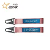 Cheap Colorful Polyester Twill Custom Double Logo Design Fabric Eagle mouth hook Embroidery Keychain,Lanyard With Backpack