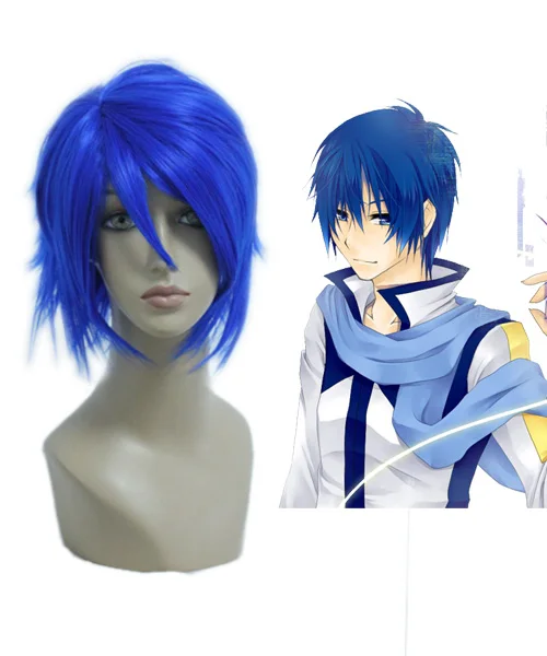 vocaloidkaito short curly hair anime brazilian wigs for costume party  halloween cosplay wig  buy synthetic wigvocaloidcosplay wig product on