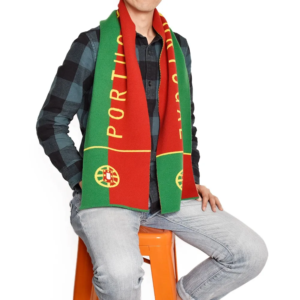 Portugal Team Soccer Sport Knitted Wool World Cup Football Fan Scarf