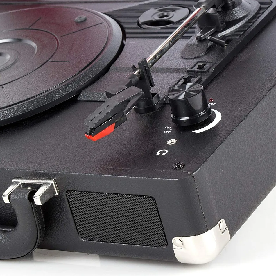 Vintage Suitcase Turntable With Wireless 4.2 & Usb Classic Wooden