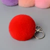 Fashion Faux Purple Rex Rabbit Fur Pom Poms Keychain Fur Pompoms Pompon For Hat