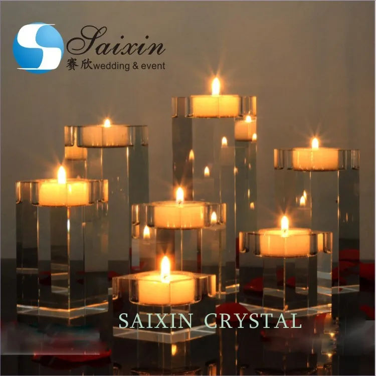 Factory Crystal Rectangular Candle Holders Centerpiece Wedding