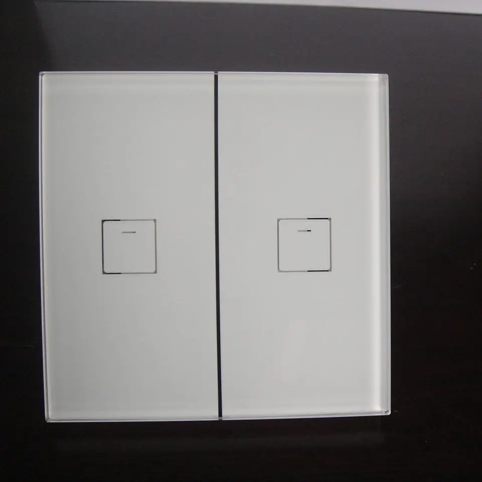 2 Gang Crystal Glass Panel 433mhz Wifi Smart Electrical