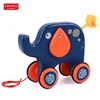 Pull string line toys drag little baby toy elephant for toddler exercise