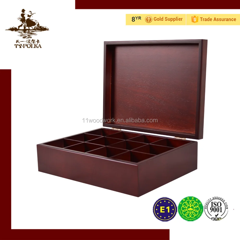 OEM Accept Lightweight Empty Nature Wood MDF Tea Box
