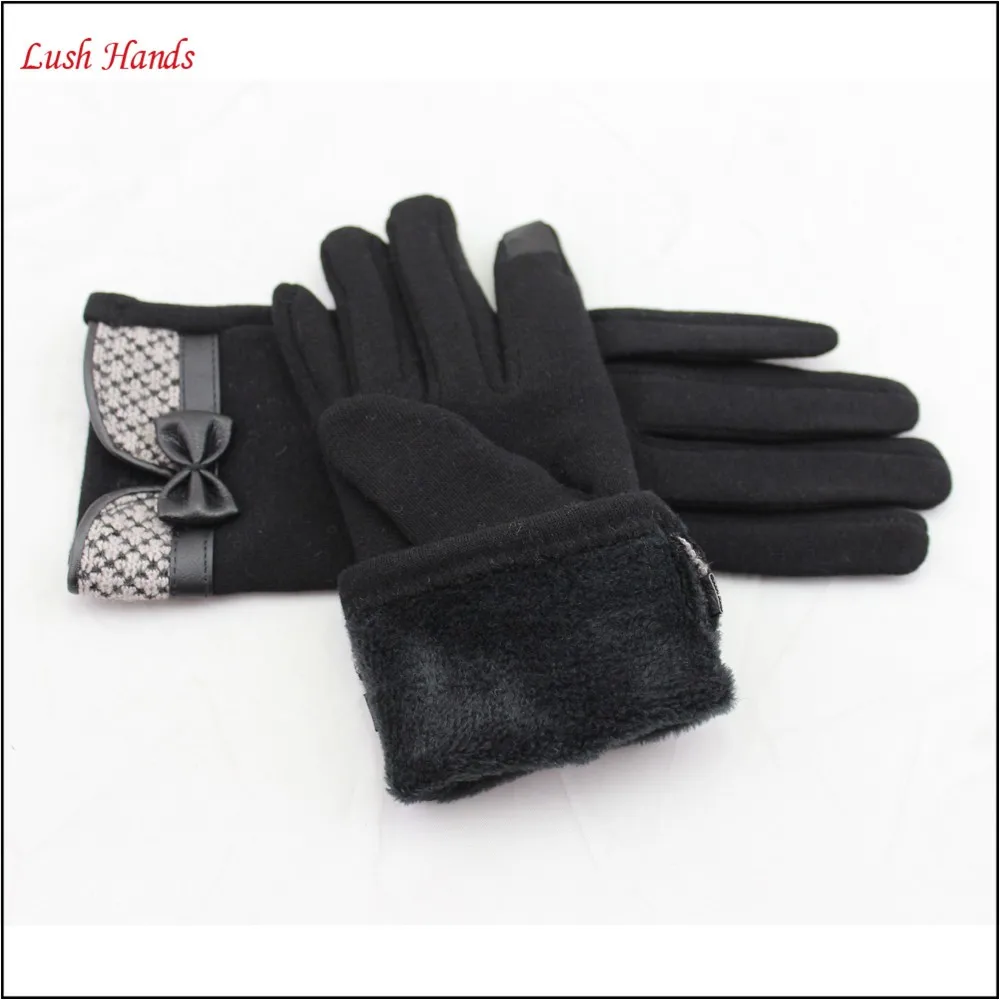 New ladies winter warm black glove ladies wool winter warm touch screen