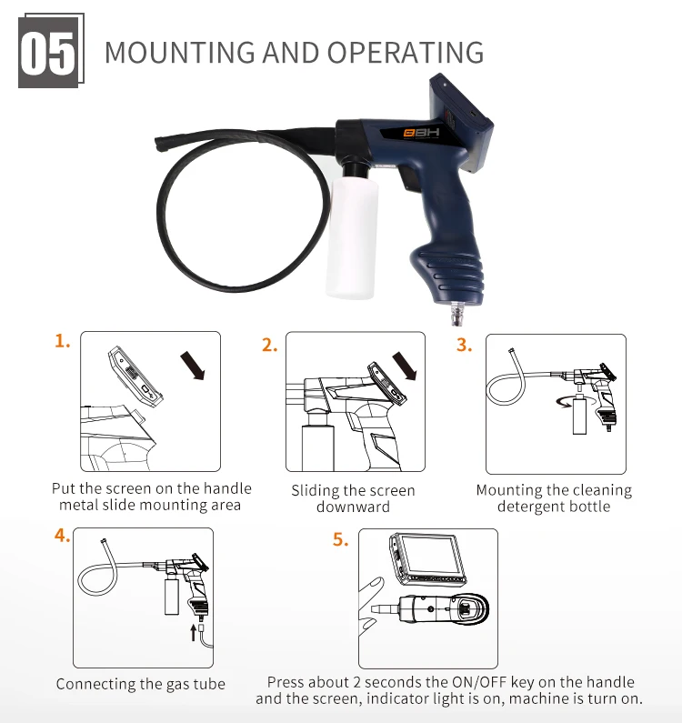 CMOS sensor car washing tools and equipment industrial video inspection camera