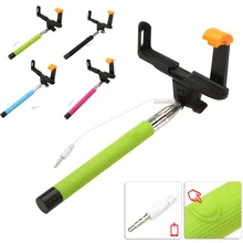 Wired Cable Remote Shutter Extendable Selfie Monopod Handheld Stick for iPhone Samsung Sony IOS 5.0 Android 4.2 System or Above