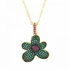 Girls Fashion cz Micro Pave Necklace Gold Plated