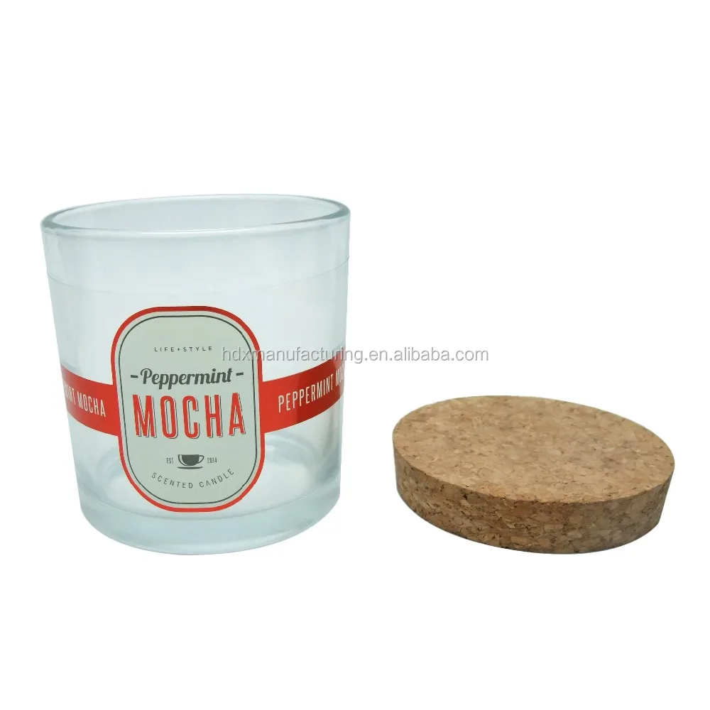 15oz Candle Glass Tumblers 2 Wick For Candles Jars With Corks Tin Lids