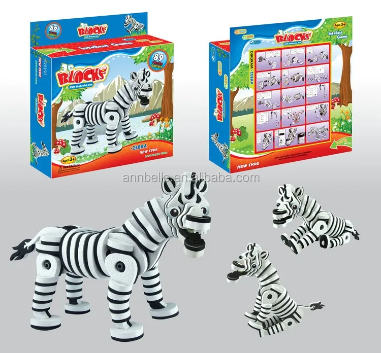 3d Foam Puzzle 3d Foam Animal Puzzle 3d Puzzle Animal Zebra Buy 3d