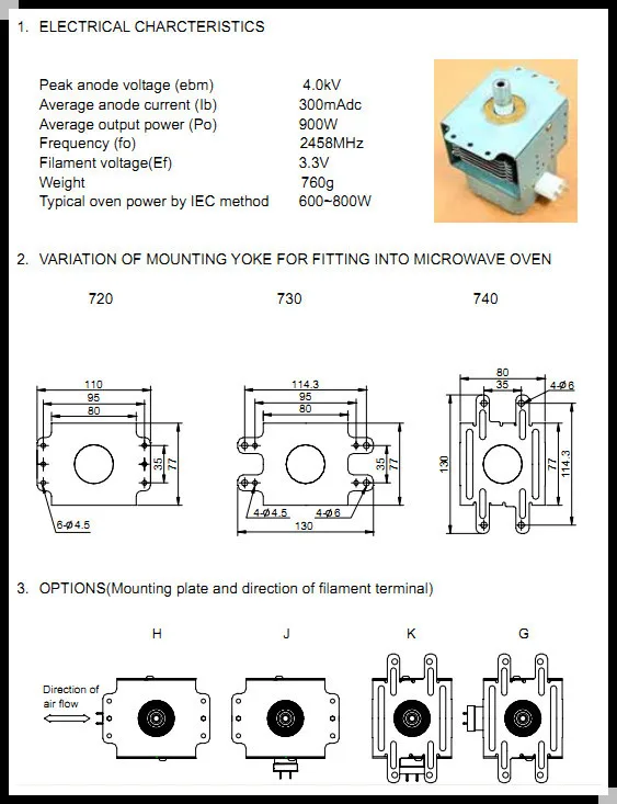 2m217j-720 600w Air Cooling Magnetron - Buy Microwave Magnetron,Air ...