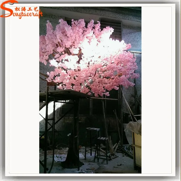 Outdoor Artificial Trees Silkcloth Flowers Pink Cherry Blossom Wedding