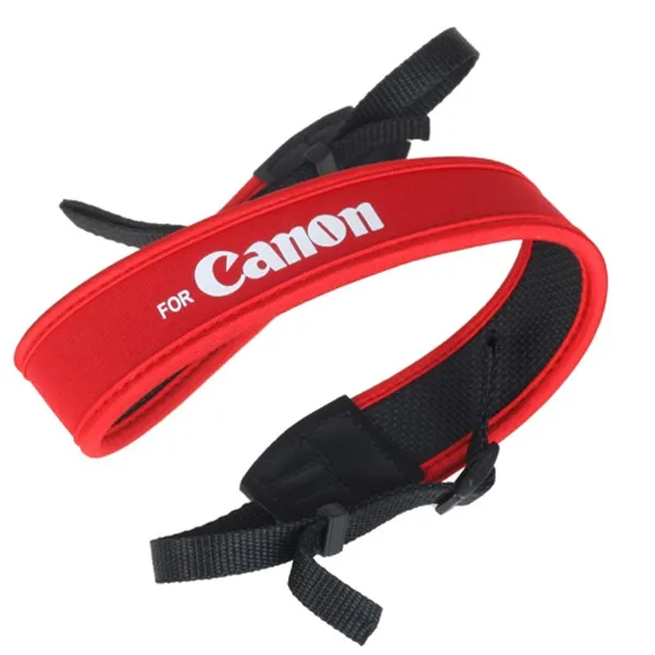 Red with White Logo Camera Neoprene Neck Shoulder Strap for Canon EOS Camera 1100D 1000D 600D 550D 500D 60D 50D 30D 5DII 7D