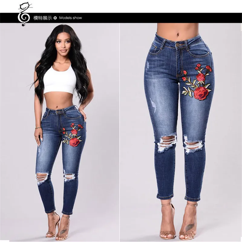 calça jeans vermelha