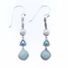 Amazing Larimar Top Quality Gemstone Earring 925 Sterling Silver Drop Earring