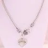 Custom name jewelry silver chain necklace with heart pendant