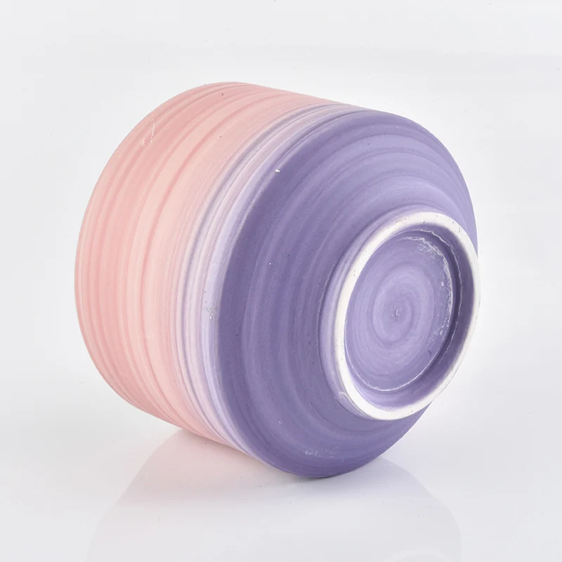Supply Large Ceramic Candle Holder Handpainted Color Two Tones Home Decoration