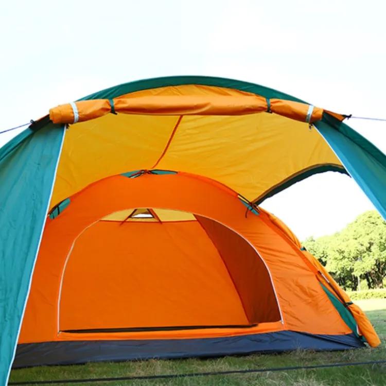 High Quality 4 Person Classic Family Outdoor Camping Tent Orange Color