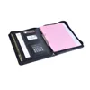 leather portfolio logo embossed a4 zipper/leather portfolio binder a4/leather portfolio case