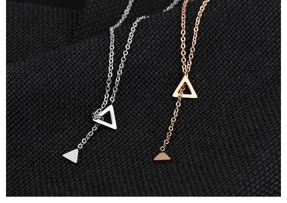 Latest Women Fashion Triangle Shape Pendant Chain Necklace - Buy Women ...
