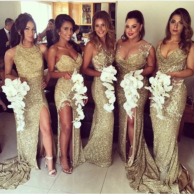 New Modern Wedding Dresses Bridesmaid With Glitter Bridesmaid Dresses With Glitter