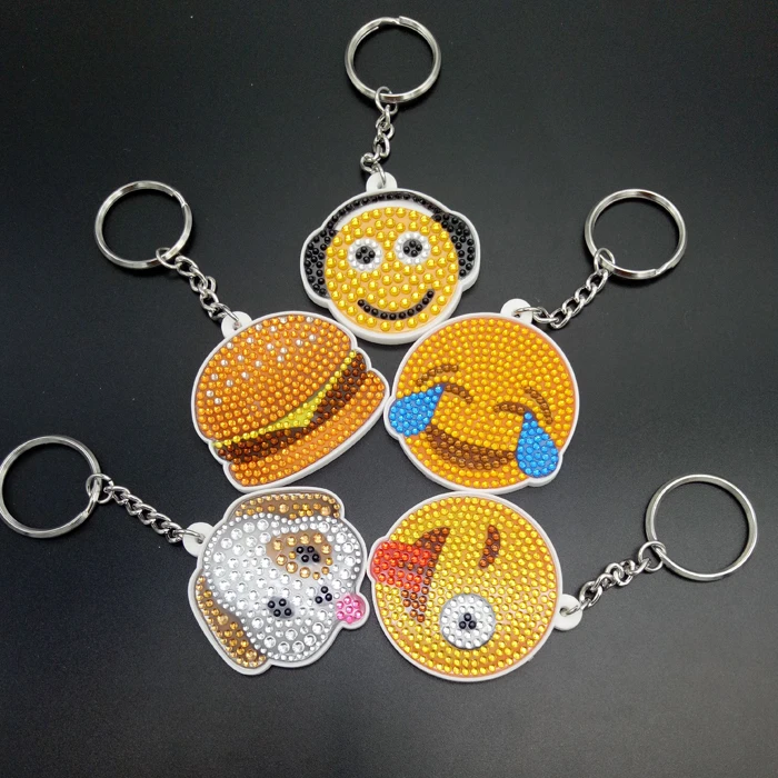 2017 New Arrivals Rhinestone Emoji Keychain Buy Rhinestone Emoji Keychain,Rhinestone Keychain