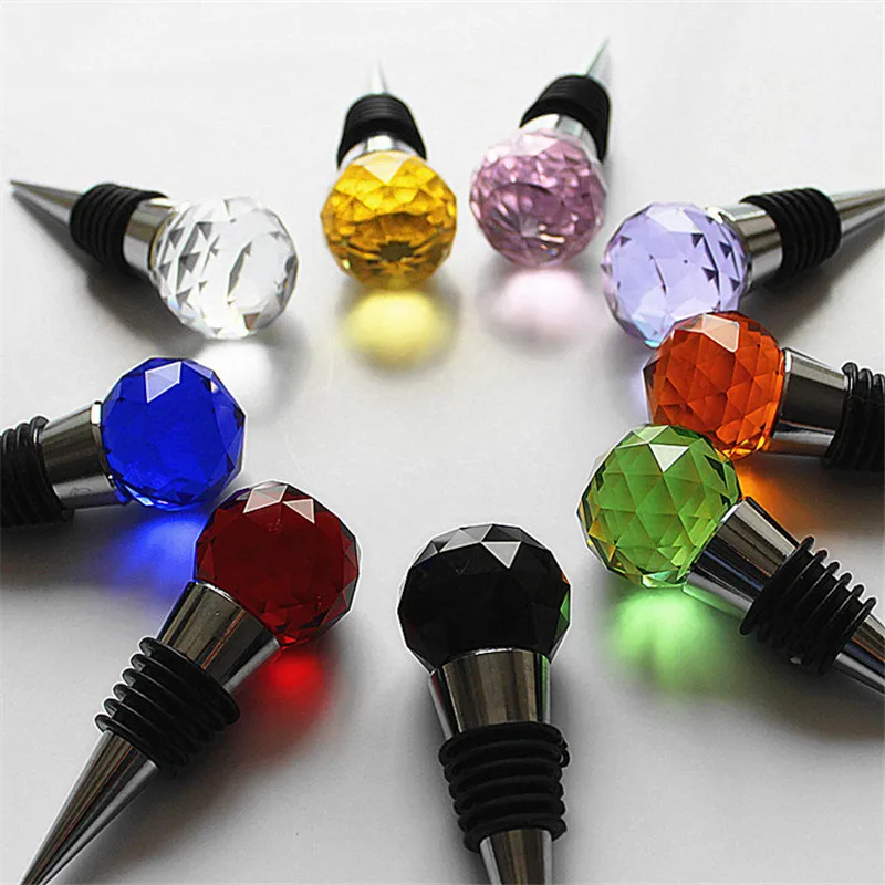 Faceted Ball Wine Stoppers,Crystal Bottle Stoppers For Red Wine As