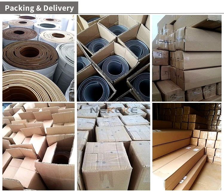 Hot sell NEKEKE light Brown and White Lines mat form China synthetic teak deck flooring