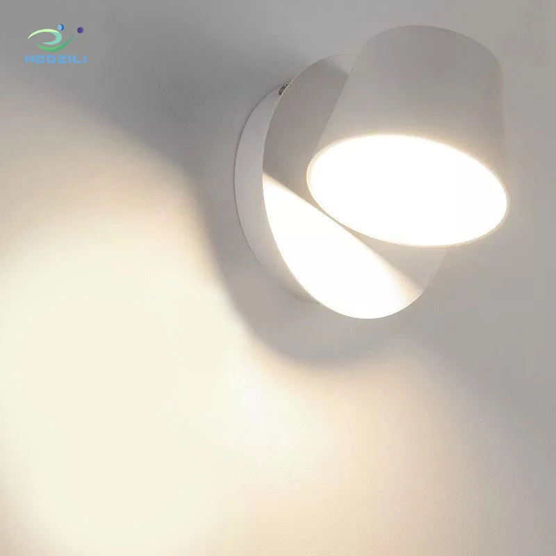 2019 new round 9W bedroom lamp 360 degree rotation adjustable bedside light 3000K creative LED Wall lamp