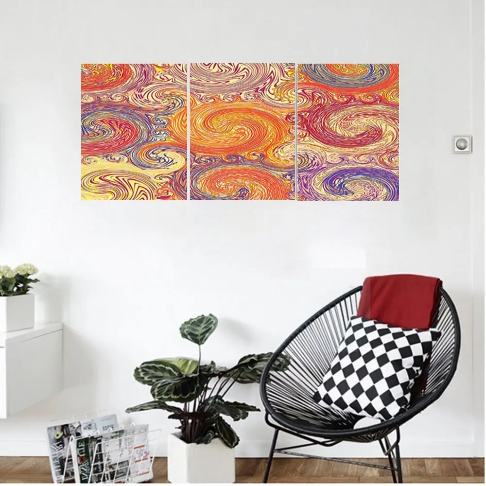 Liguo88 Custom canvas Grunge Home Decor Grunge Swirl Patterns Brush Style Waterpool Waves Nested Colors Boho Marbling Artprint Bedroom Living Room Decor Multi