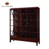 5 layer book shelf wood tall and wide bookcase with glass door and drawers furniture wooden bookshelf brown bookcase with doors