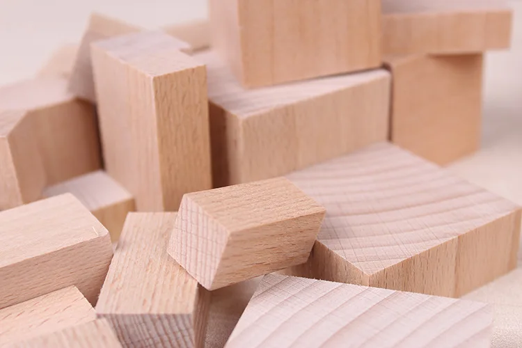 blank wooden building blocks