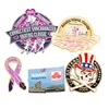 Excellent copper 18k gold plating colorful custom shape pin badges