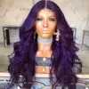 Private Label Purple Body Wave Wholesale Synthetic Wigs Lace Front Wigs
