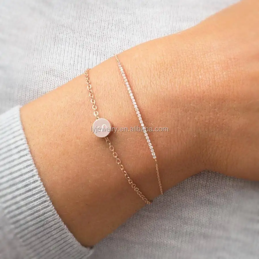 Nen design rose gold letter s Bracelet for girl Bangle simple sterling silver bracelet bangles LYN0021