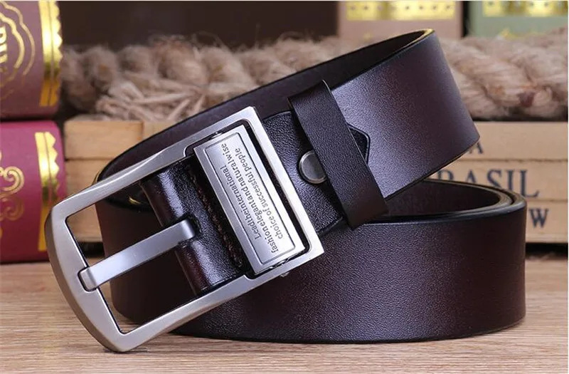 new Trend grid pin buckle male belt leather male belt cowhind fashion  business fashion western trousers belt - AliExpress