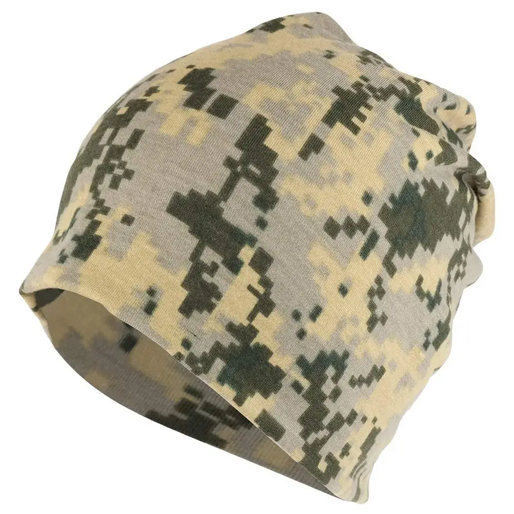 Armycrew Digital Camouflage Polyester Jersey Knit Lightweight Soft Beanie Cap
